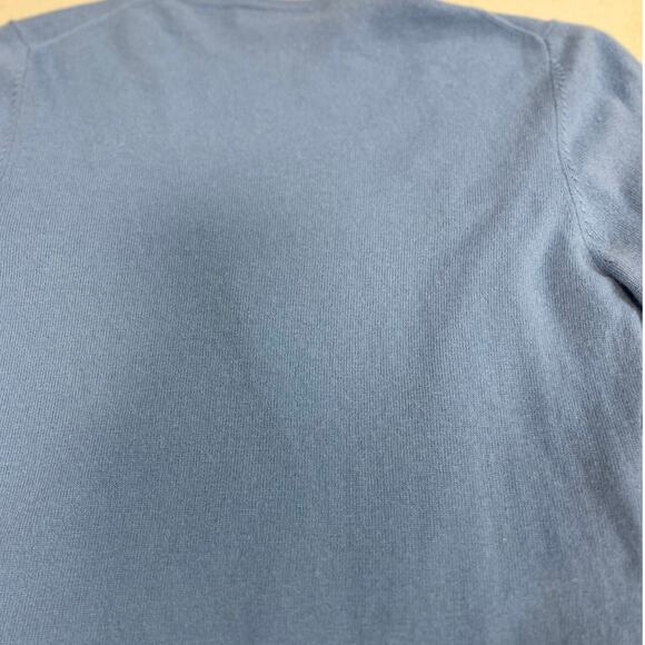 Diane von Furstenberg Wool-Cashmere Knitted Ballet Cloud Blue Wrap Sweater Sz LG - Picture 11 of 12